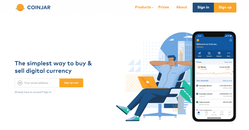 coinjar uk homepage